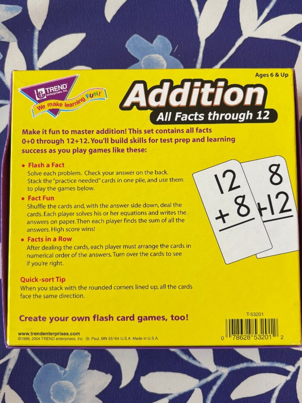 Addition All Facts 0–12 Math Flash Cards | Skill Building Learning Cards - Picture 3 of 3